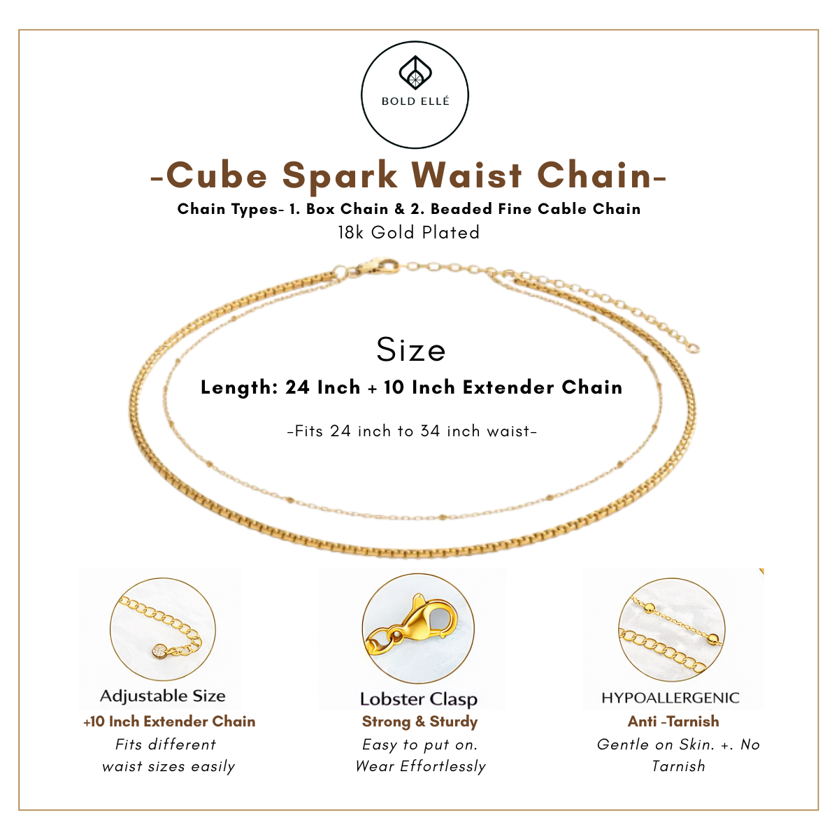 Cube Spark Waist Chain- Double Layered