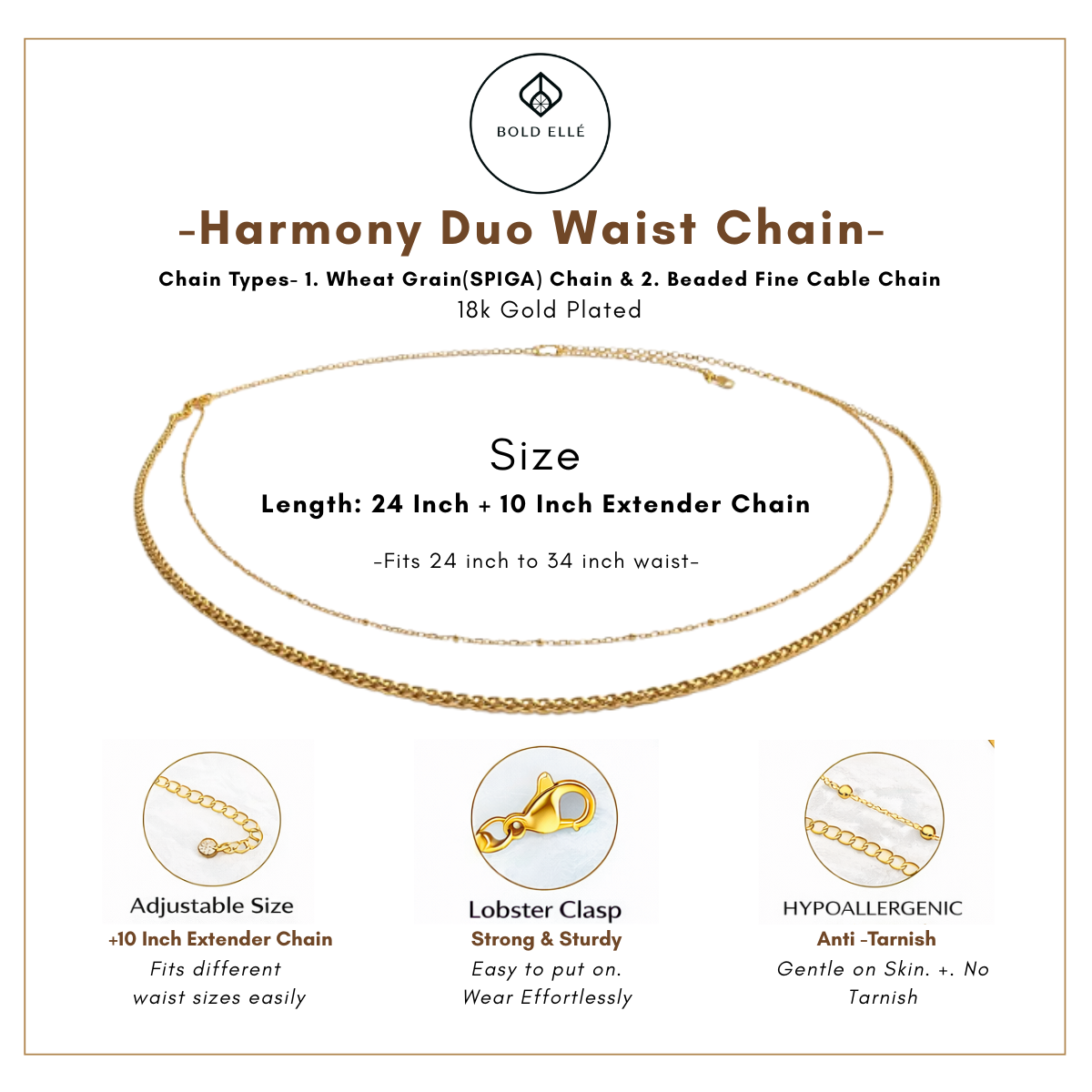 Harmony Duo Waist Chain - Double Layered