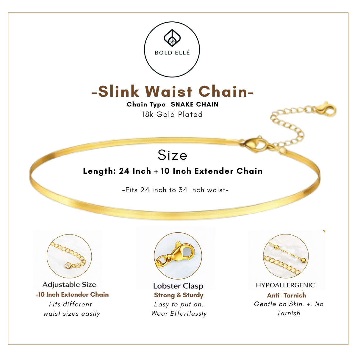 Slink Waist Chain-Single Layered
