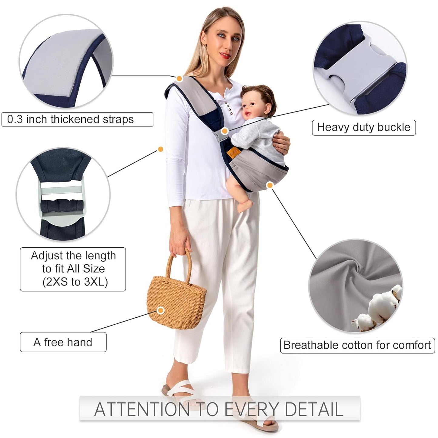 CuddleWrap™ - Secure Baby Sling Wrap